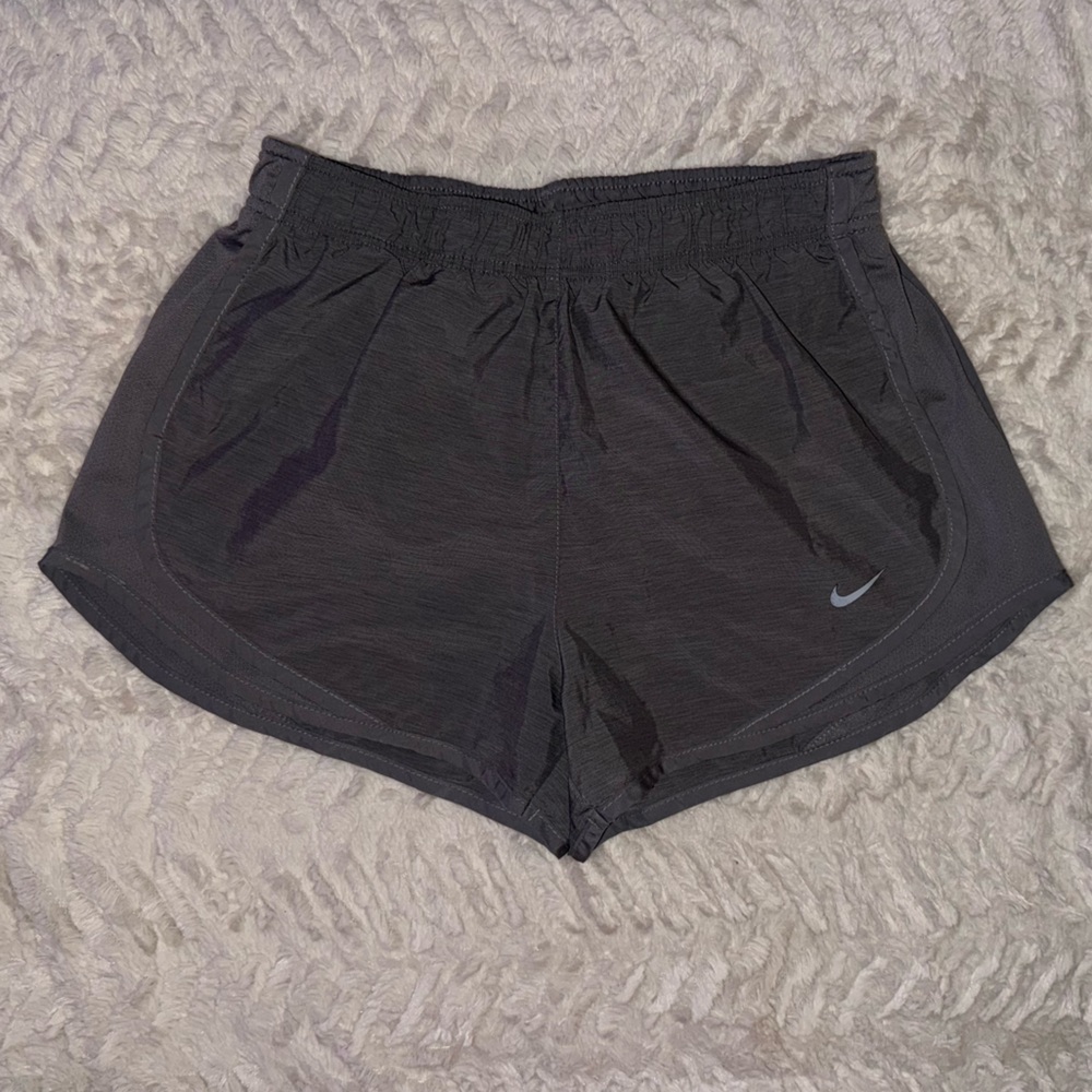 Nike Women's Heather Gray Athletic Running Shorts with Reflective Swoosh